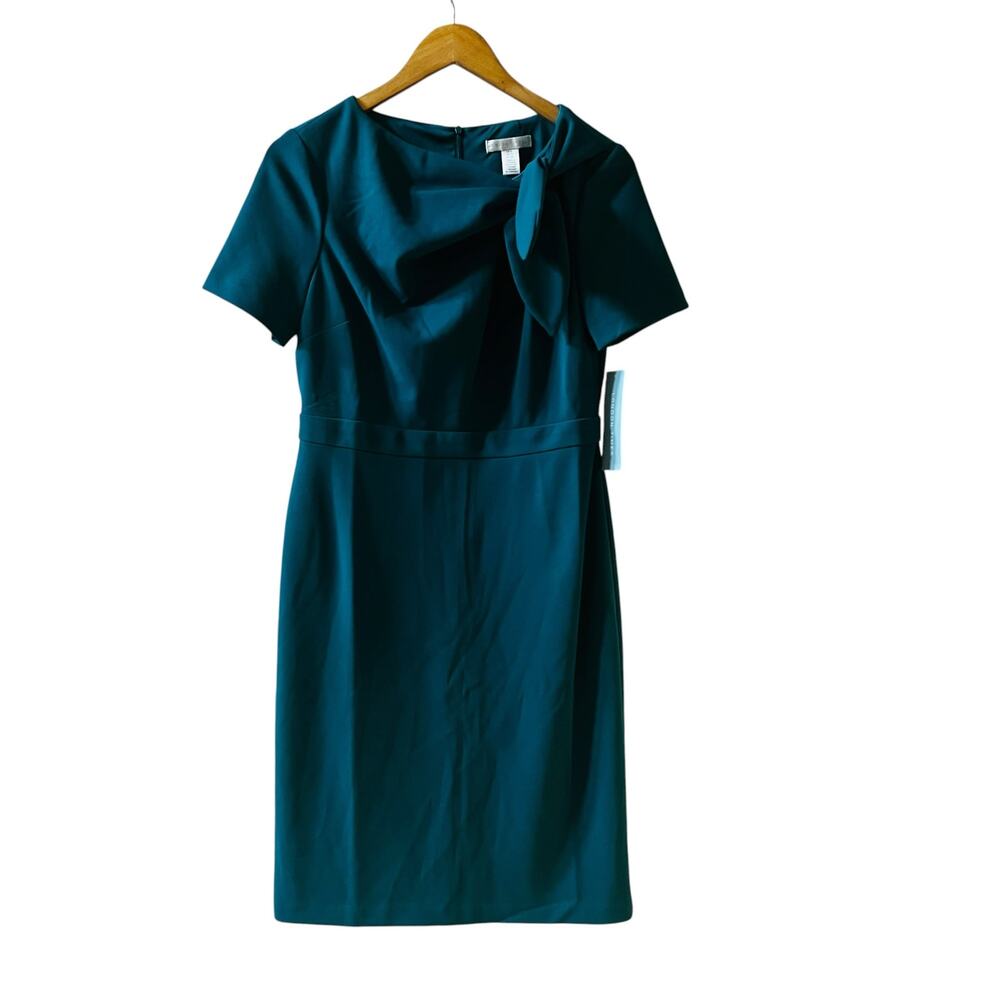London Times Tie Detail Short Sleeve Dress Size 6 NWT - Picture 2 of 9